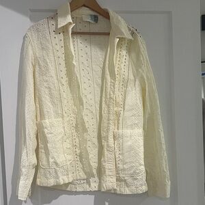 Kith Eyelet Button-Front Jacket in Cream